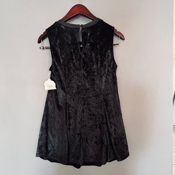 NWT Altar'd State Black Crushed Velvet Sleeveless Tunic Women's Medium - Picture 6 of 7